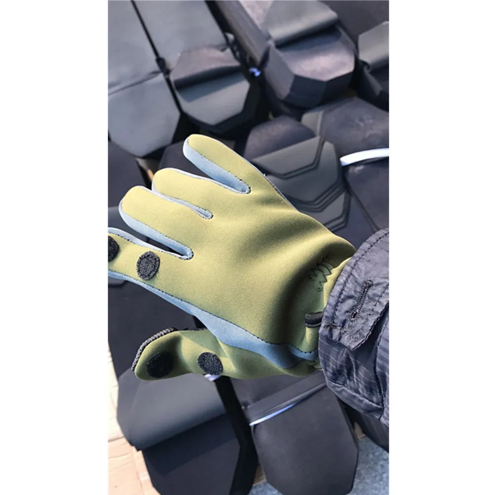 Elastic Diving Fabric Non-slip Windproof Waterproof Breathable Warm Professional Ice Fishing 2 Finger Appearing Gloves