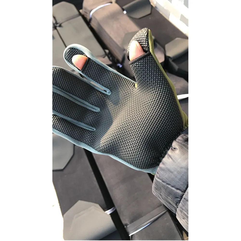 Elastic Diving Fabric Non-slip Windproof Waterproof Breathable Warm Professional Ice Fishing 2 Finger Appearing Gloves