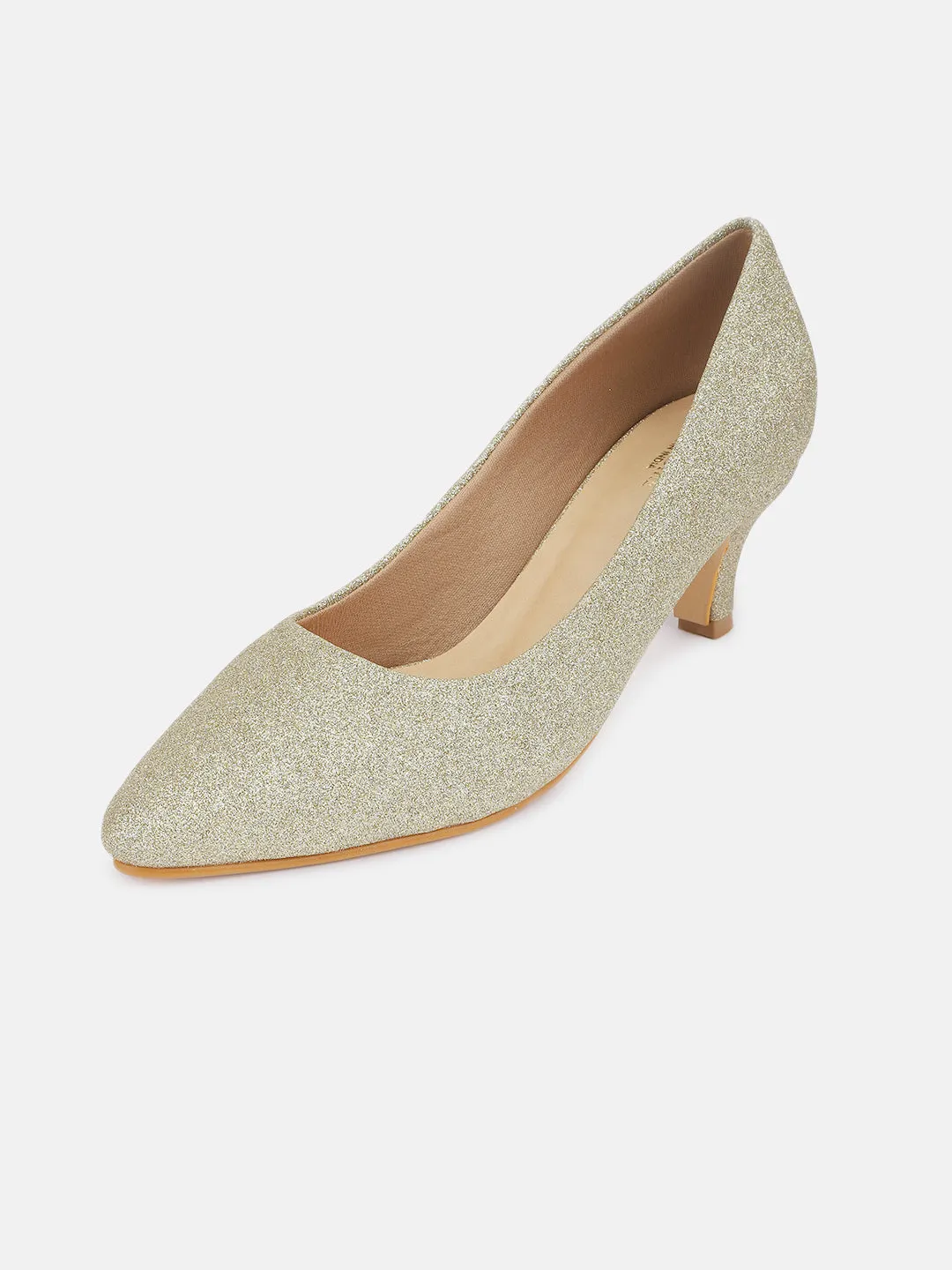 Embellished PU Kitten Pumps