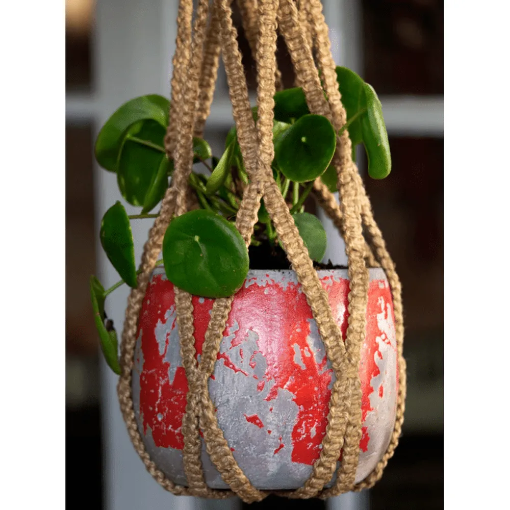 Fair Trade Pot Hangers in Jute Macrame
