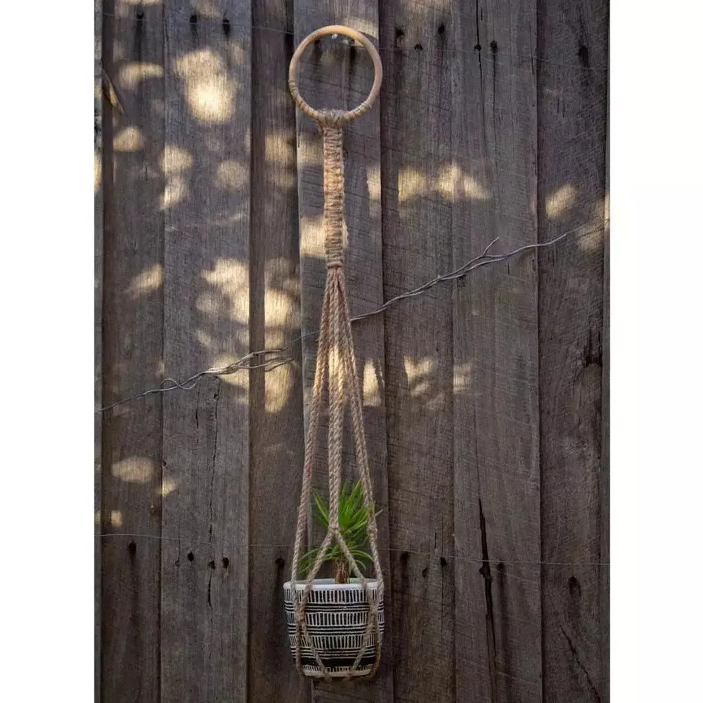 Fair Trade Pot Hangers in Jute Macrame