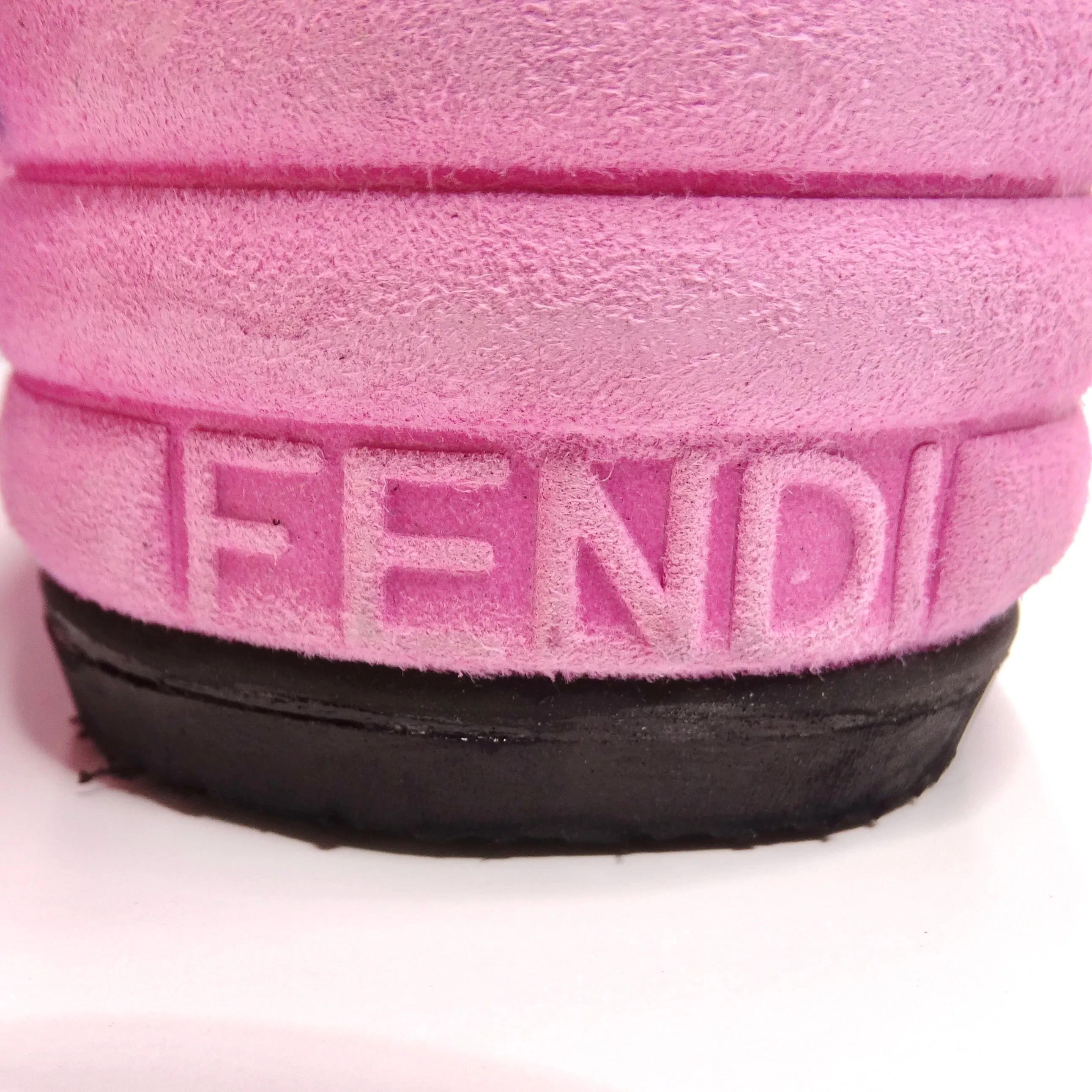 Fendi Pink Suede Platform Flip Flops