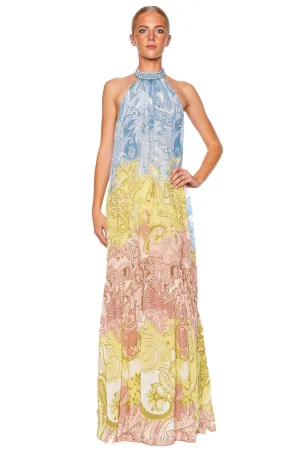 Fiza Paisley Halter Maxi Dress