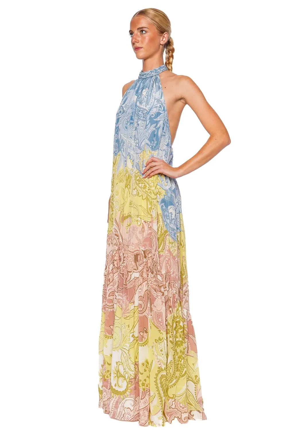 Fiza Paisley Halter Maxi Dress