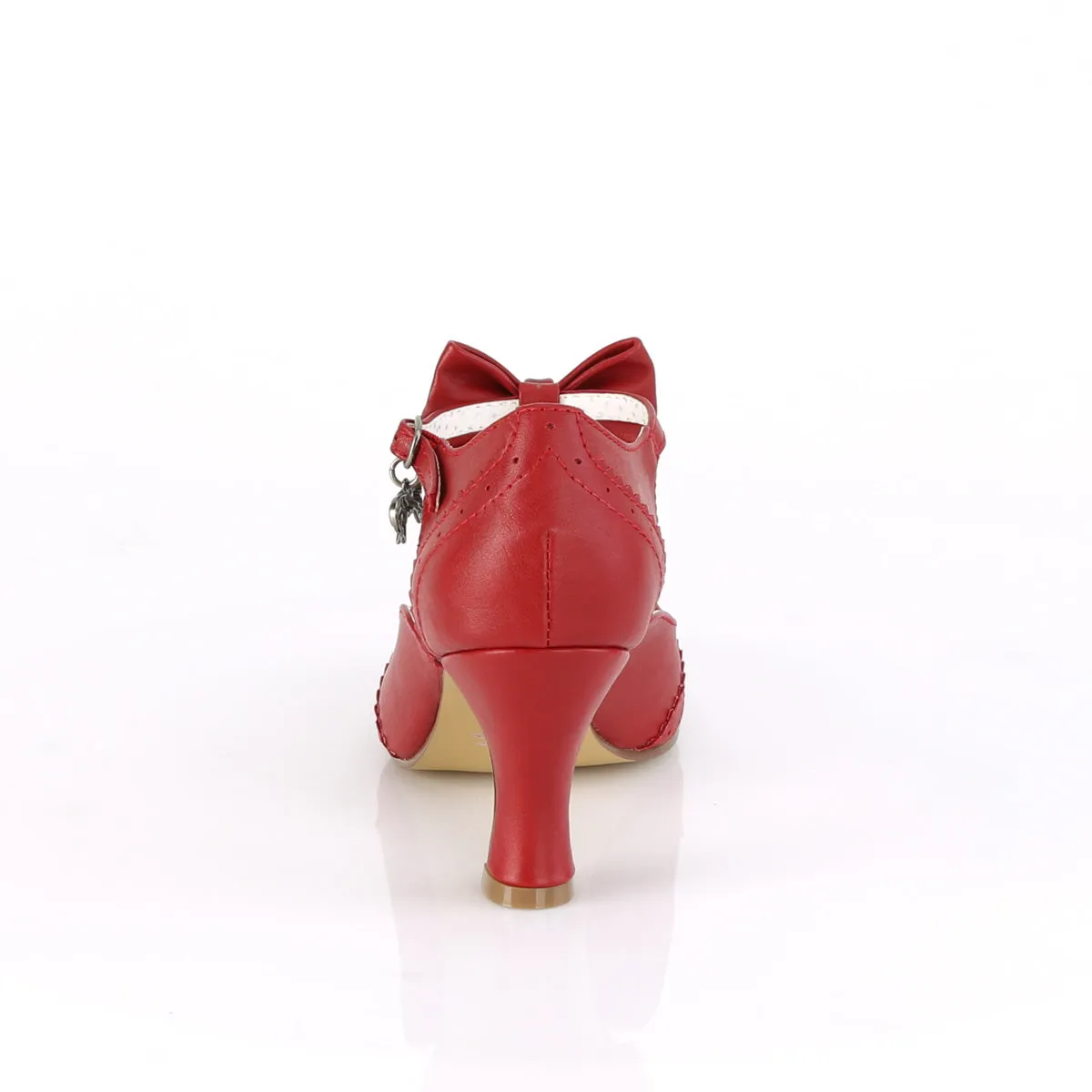 FLAPPER-11  Red Faux Leather