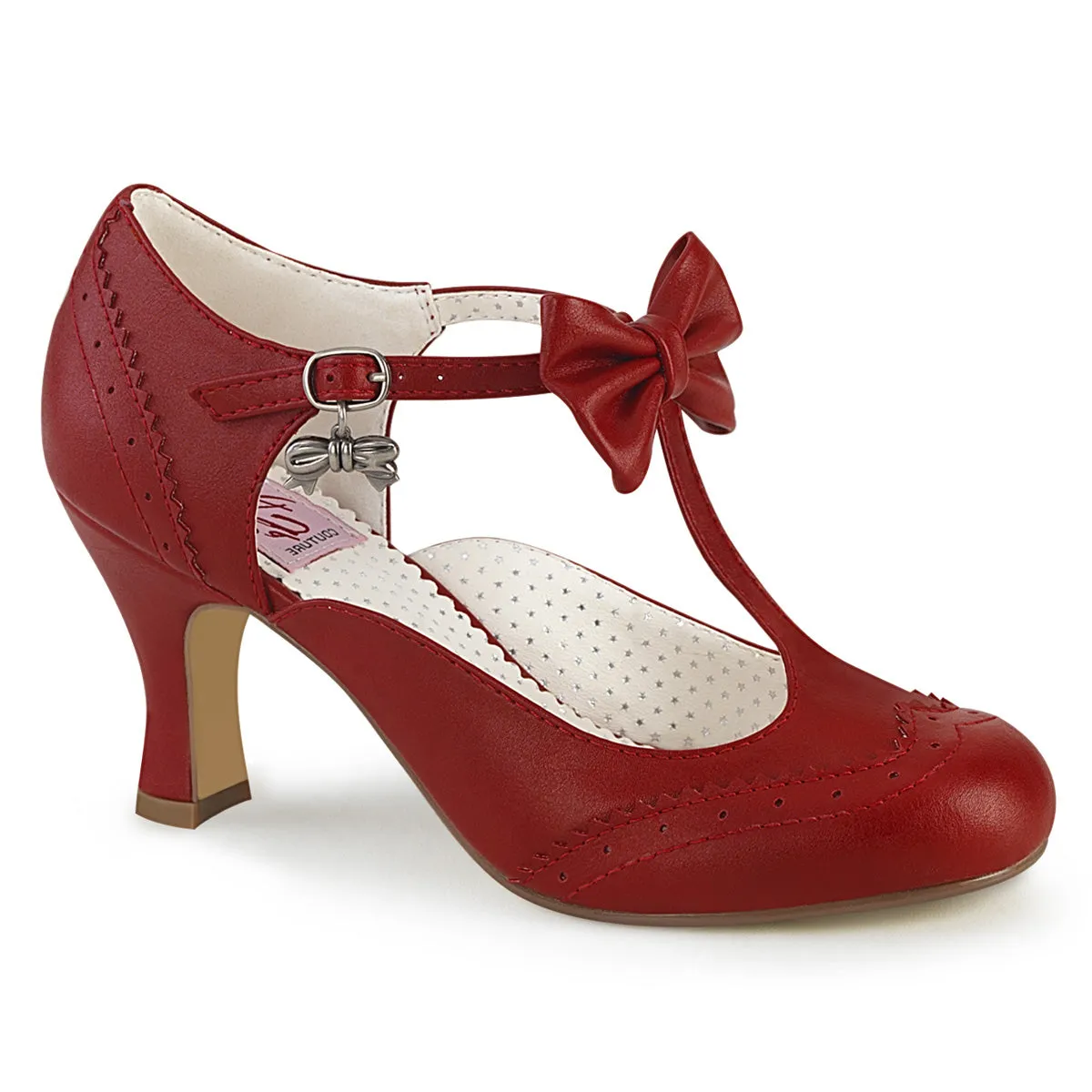 FLAPPER-11  Red Faux Leather