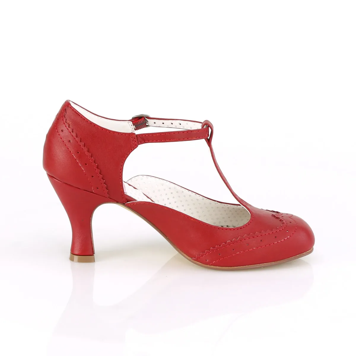 FLAPPER-26  Red Faux Leather