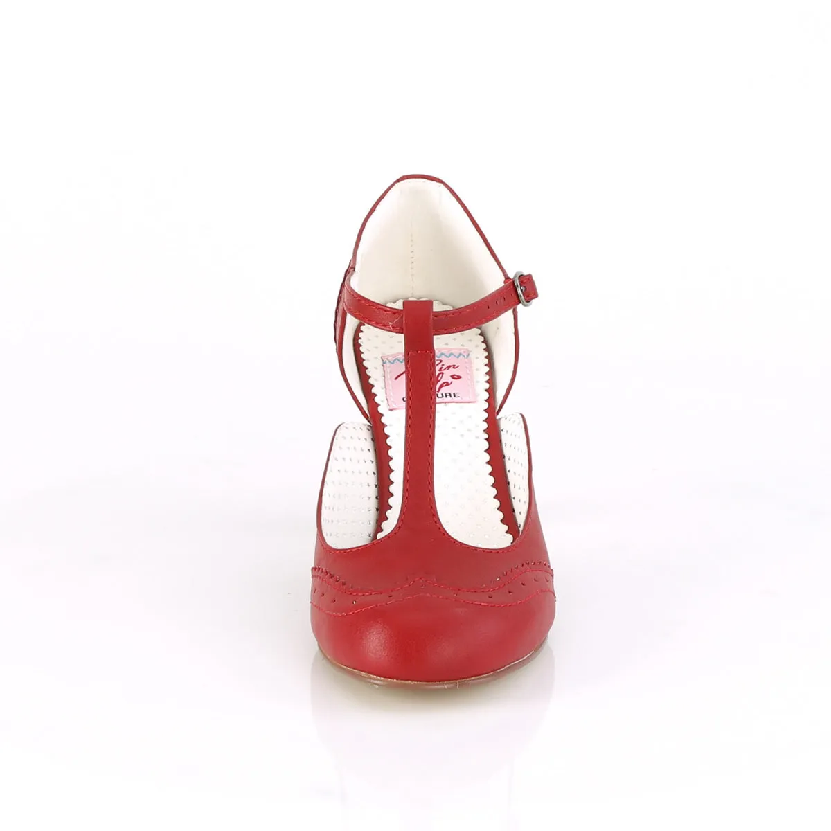 FLAPPER-26  Red Faux Leather