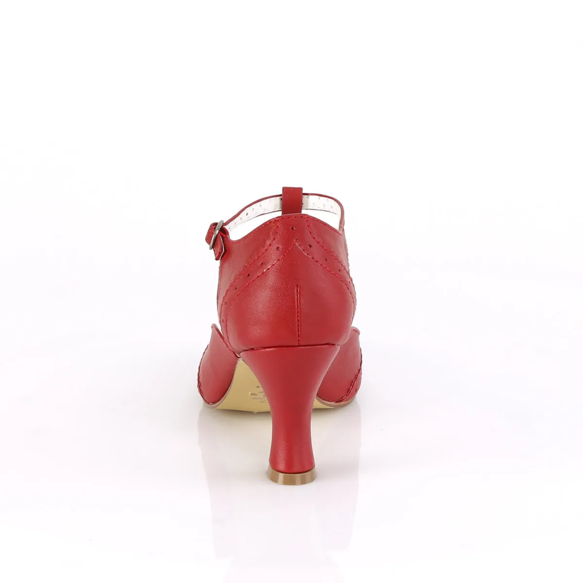 FLAPPER-26  Red Faux Leather