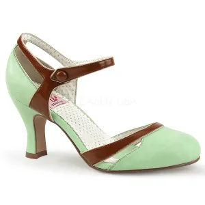 FLAPPER-27  Mint-Brown Faux Leather