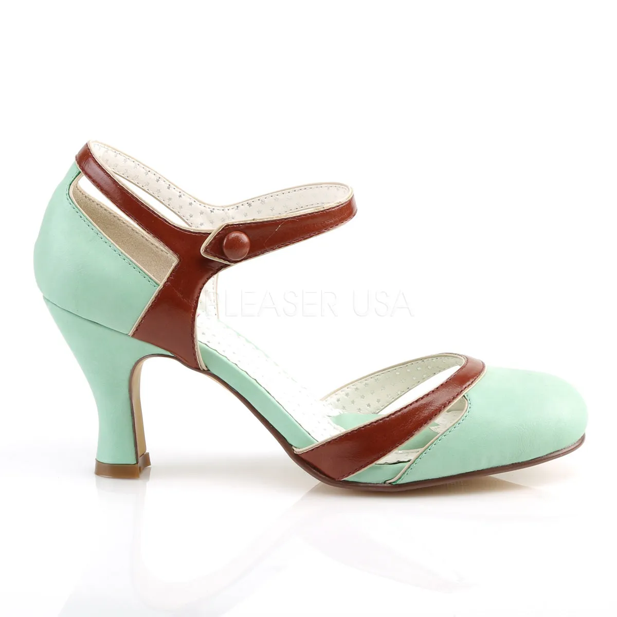 FLAPPER-27  Mint-Brown Faux Leather