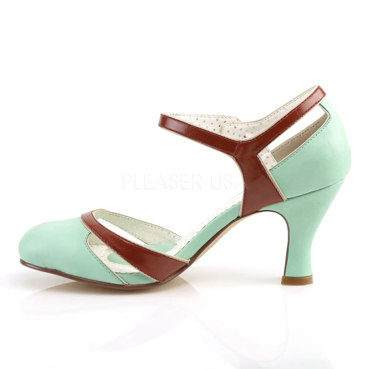 FLAPPER-27  Mint-Brown Faux Leather