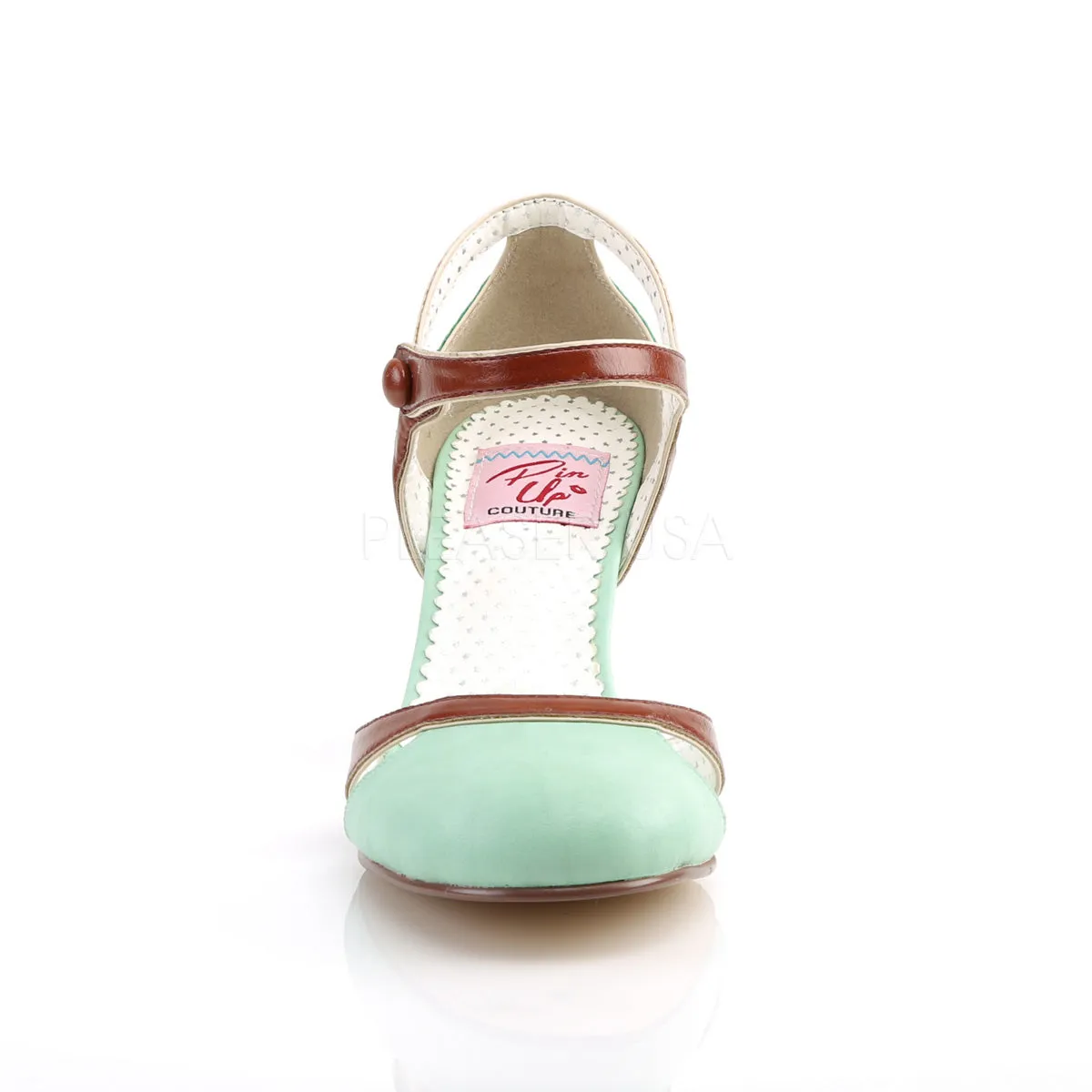 FLAPPER-27  Mint-Brown Faux Leather