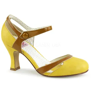 FLAPPER-27  Yellow-Tan Faux Leather