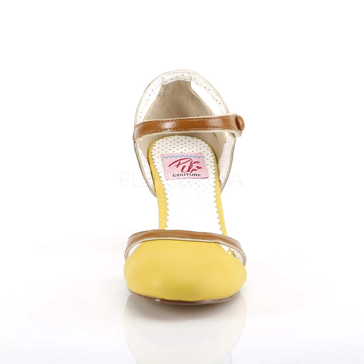 FLAPPER-27  Yellow-Tan Faux Leather