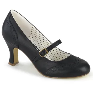 FLAPPER-32  Black Faux Leather