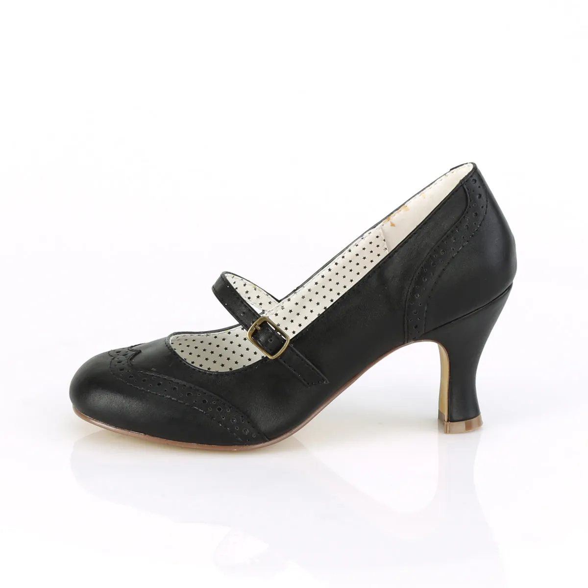 FLAPPER-32  Black Faux Leather