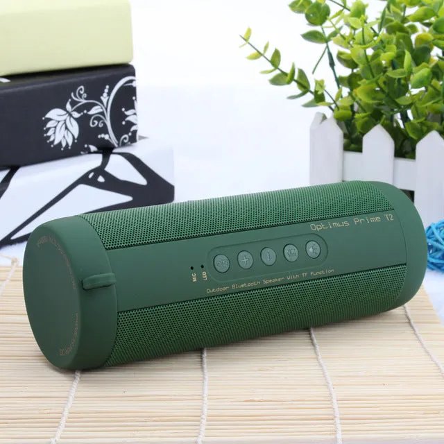 Flashy Trends Wireless T2 Portable Waterproof Bluetooth Outdoor Mini Column Box Speaker Supports TF card FM Stereo Hi-Fi