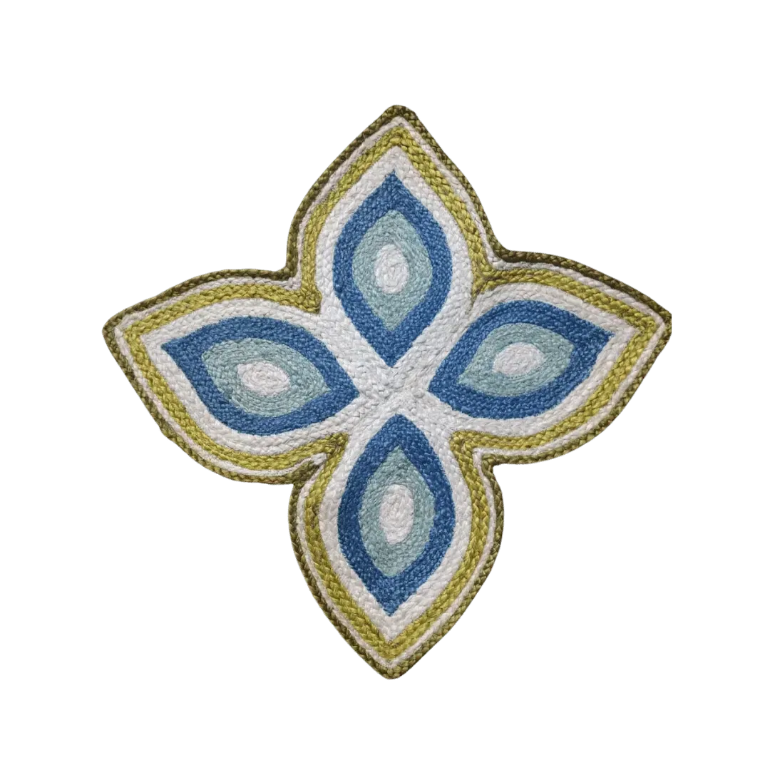 Flower Hand Braided Jute Rug