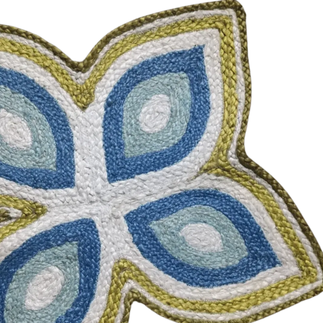 Flower Hand Braided Jute Rug