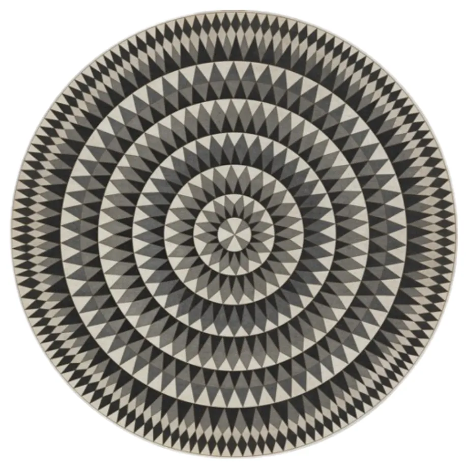Folk Art Museum "Bulls Eye" Mingling Light Vinyl Floorcloth - Spicher & Co.
