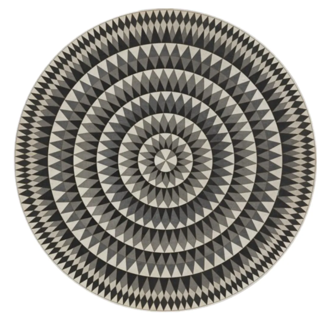 Folk Art Museum "Bulls Eye" Mingling Light Vinyl Floorcloth - Spicher & Co.