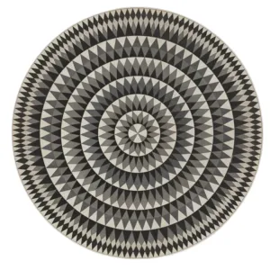 Folk Art Museum "Bulls Eye" Mingling Light Vinyl Floorcloth - Spicher & Co.