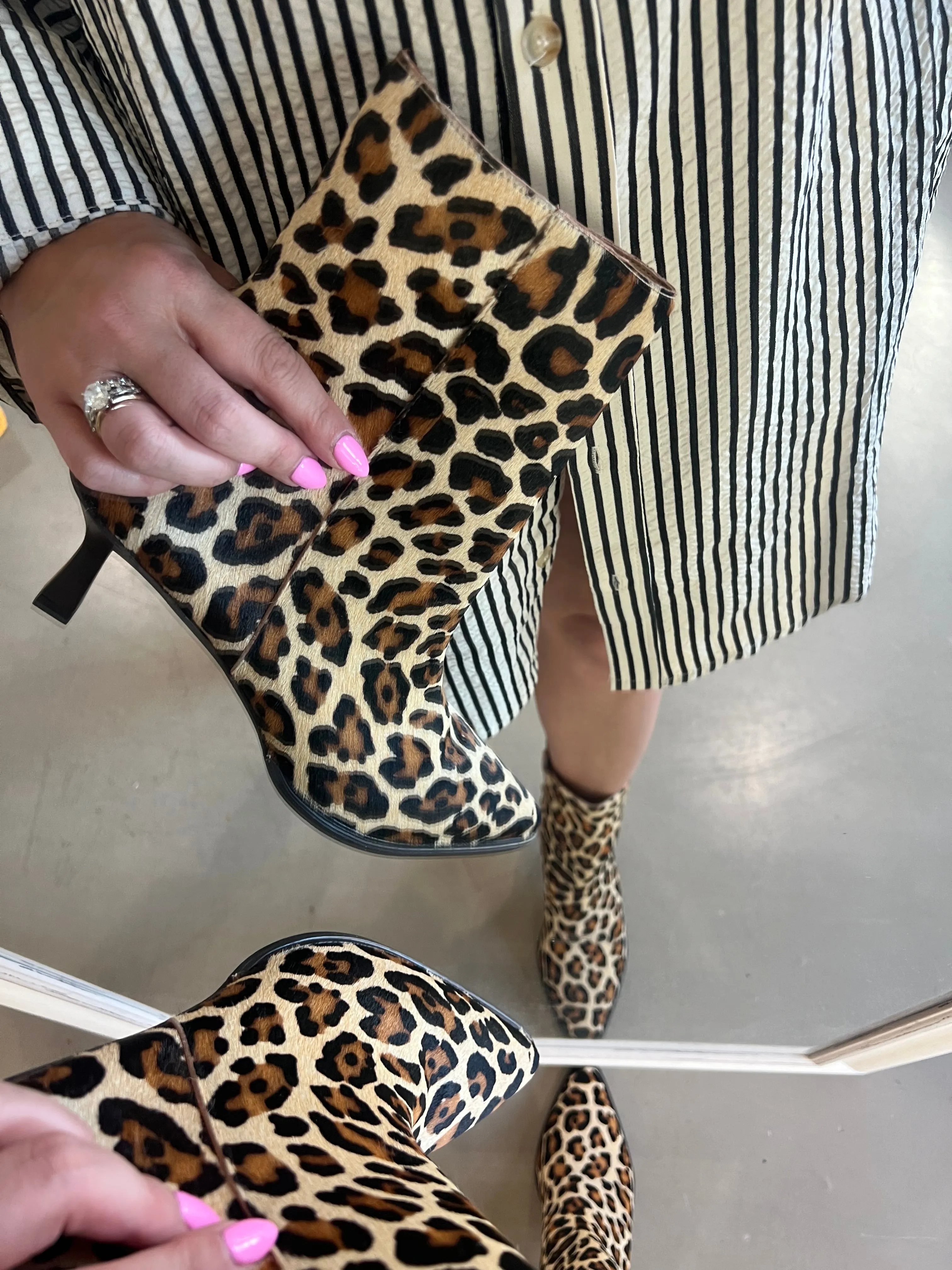 Gabbie Leopard Kitten Heel Boot