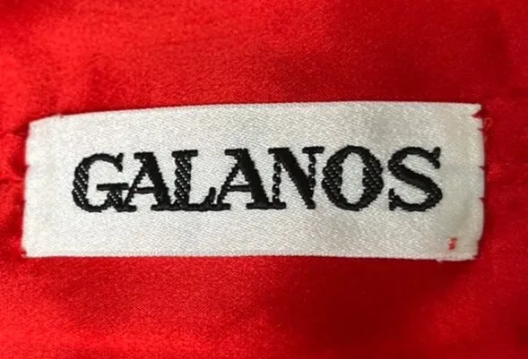 Galanos Multicolor 1990s Red Silk Jacquard Gown