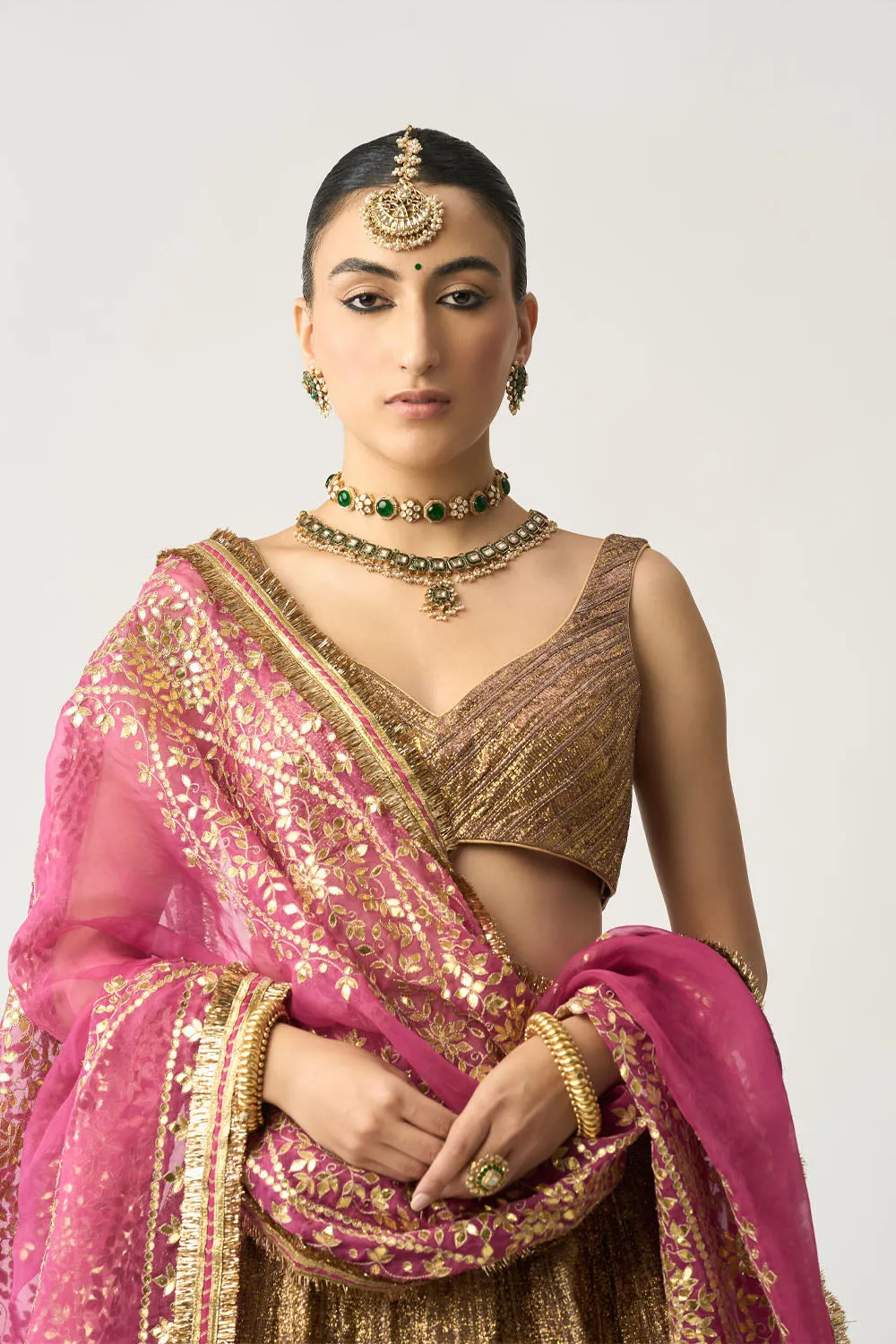 Gangu Dupatta Jamini Lehenga Set