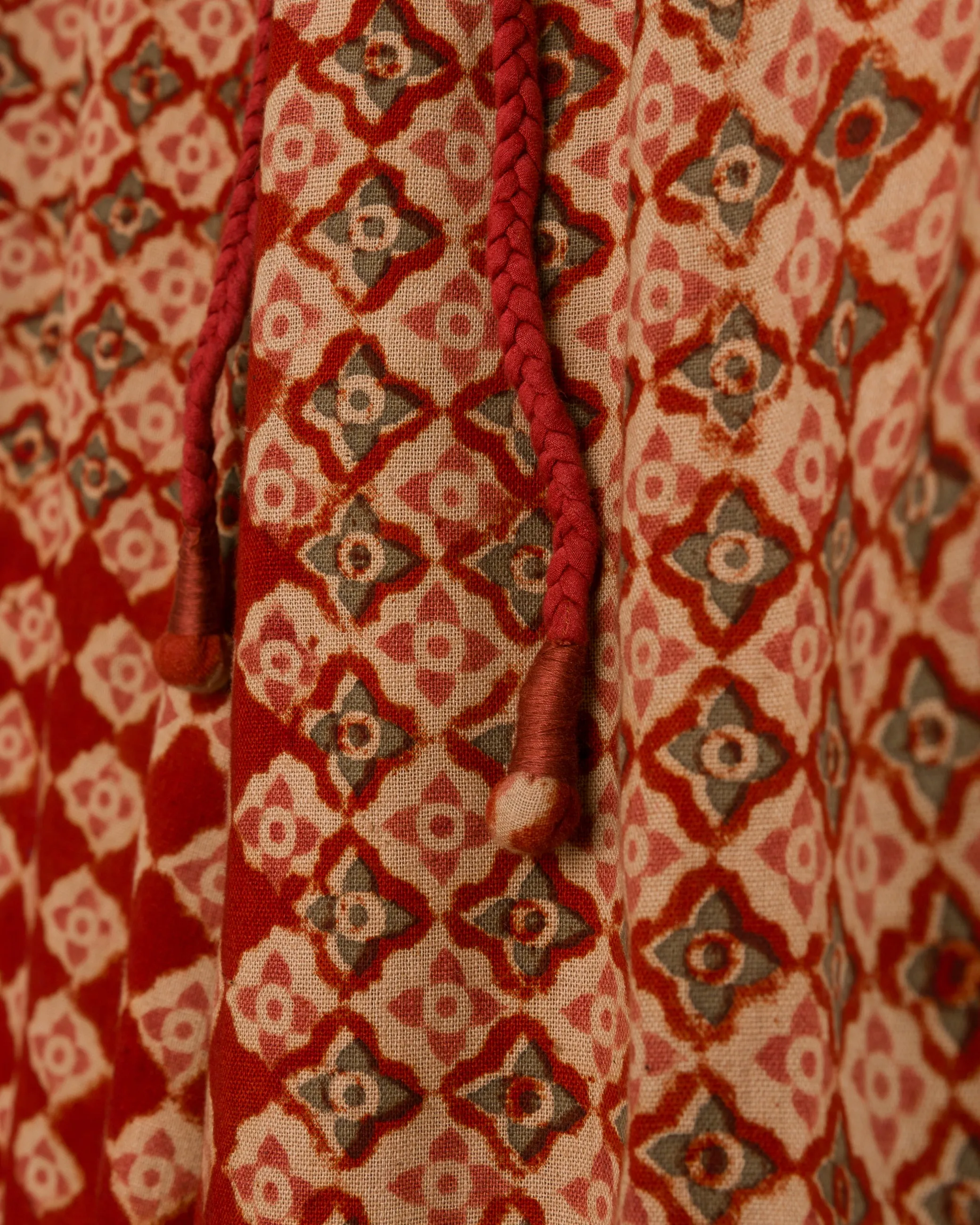 Garima Pant in Engineered Tile Block Print Madder