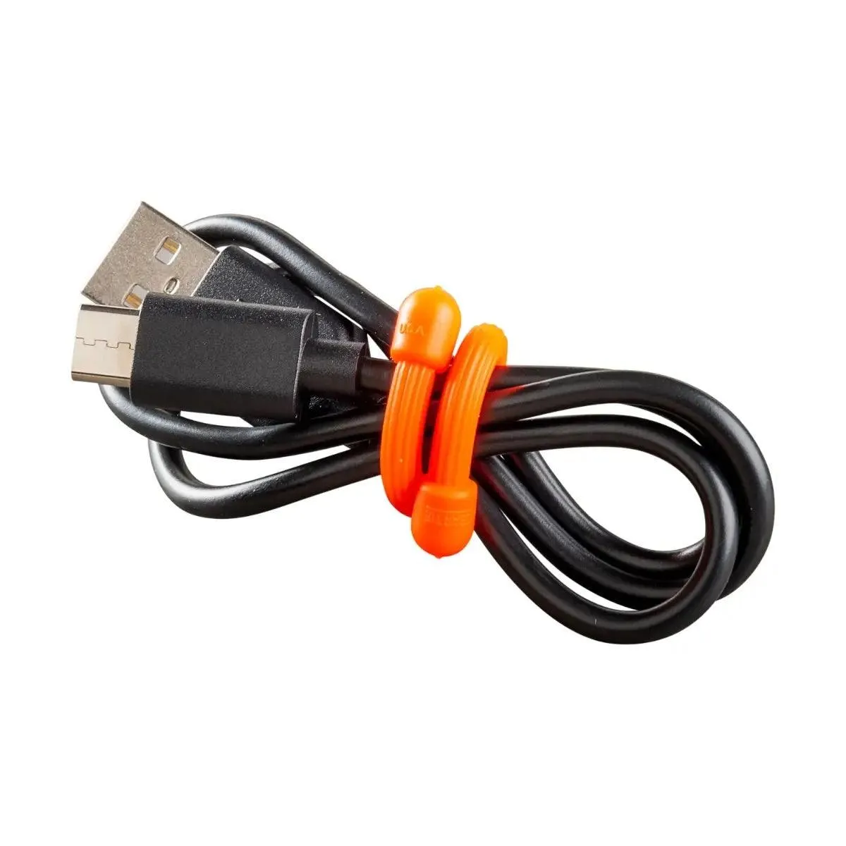 GEAR TIE REUSABLE RUBBER TWIST TIE(TM) (2pcs), Orange - length 12"