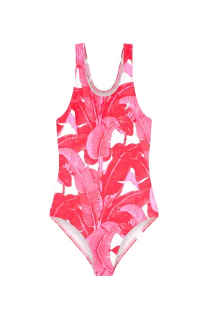 Girls One Piece in McGrath Foundation Pink Palms