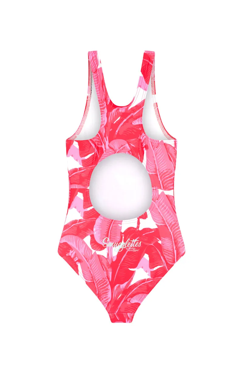 Girls One Piece in McGrath Foundation Pink Palms