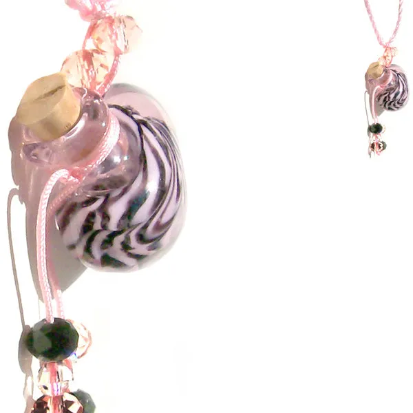 Glass Heart bottle KEEPSAKE cork crystal dangles cord adjustable necklace memory grief hair locks cremation crystals urn ashes perfume oil - U PICK