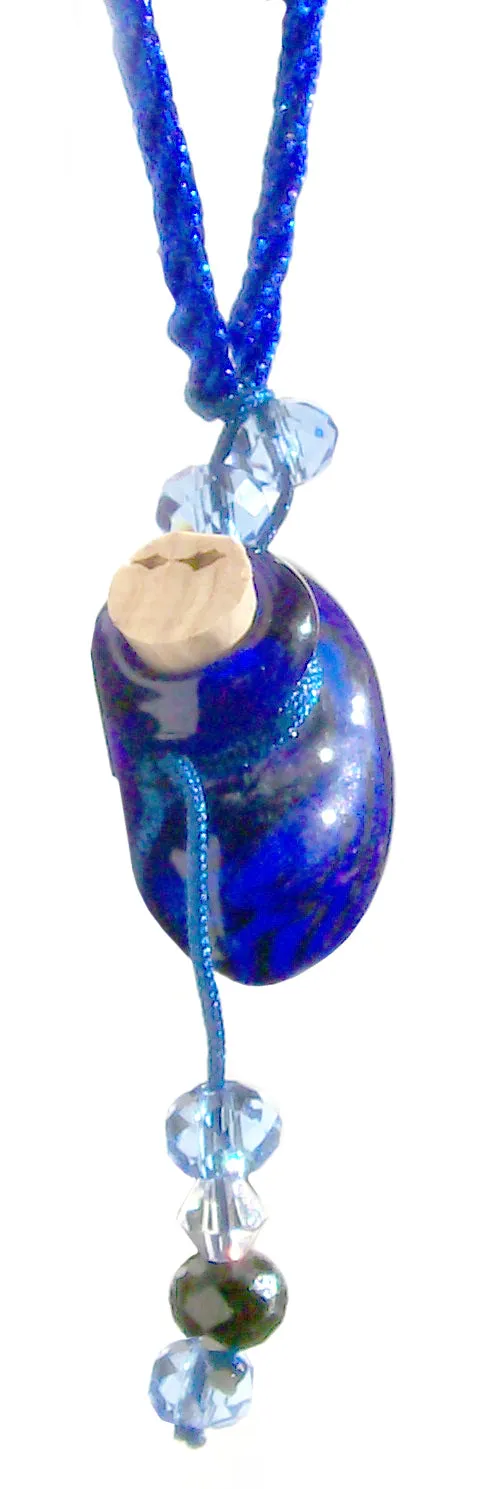 Glass Heart bottle KEEPSAKE cork crystal dangles cord adjustable necklace memory grief hair locks cremation crystals urn ashes perfume oil - U PICK