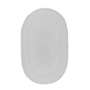 Gray Oval Braided Jute Rug