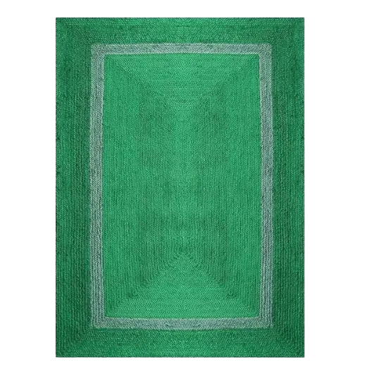 Green and Gray Braided Jute Area Rug