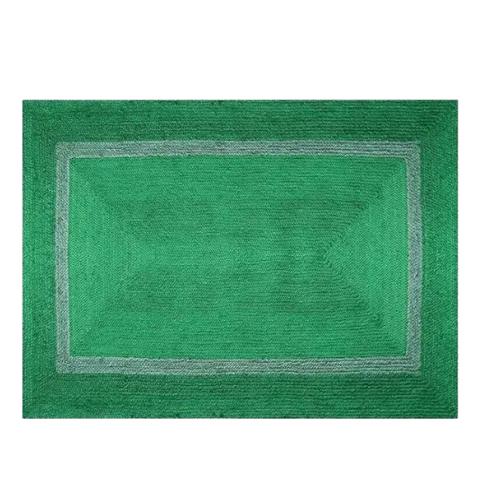 Green and Gray Braided Jute Area Rug