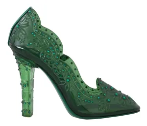 Green CINDERELLA Crystal Shoes