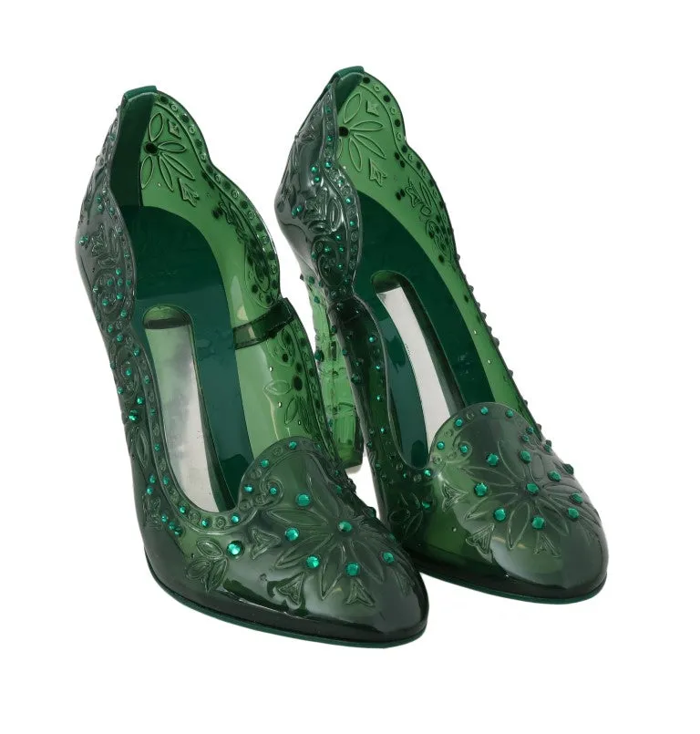 Green CINDERELLA Crystal Shoes