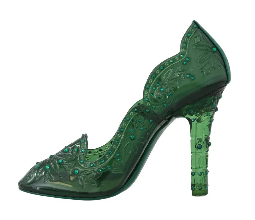 Green CINDERELLA Crystal Shoes