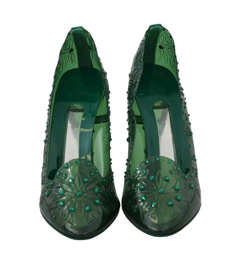 Green CINDERELLA Crystal Shoes