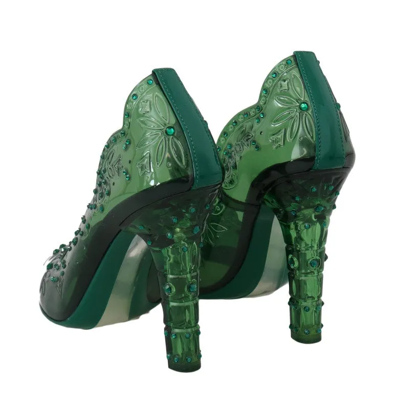 Green CINDERELLA Crystal Shoes