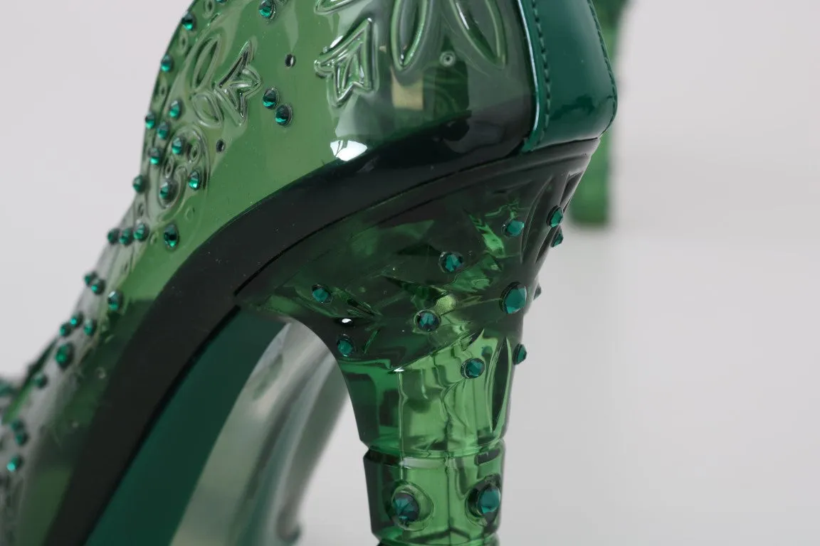 Green CINDERELLA Crystal Shoes