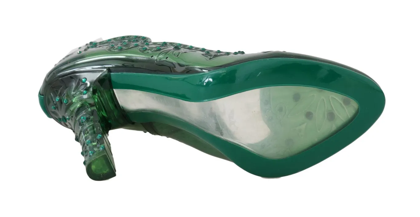 Green CINDERELLA Crystal Shoes