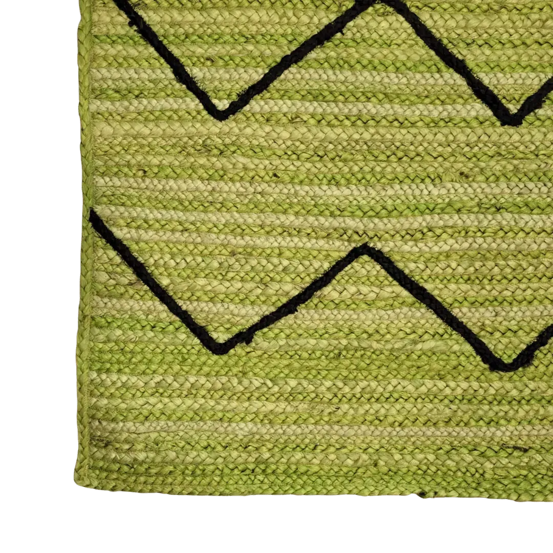 Green Hilly Natural Jute Rug 2'6" x 12'