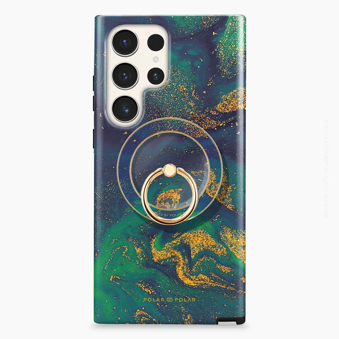 Green Night Quicksand - Golden MagSafe Phone Grip and Ring Holder Stand