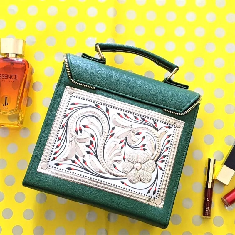 Green Royal Vegan Leather Handbag