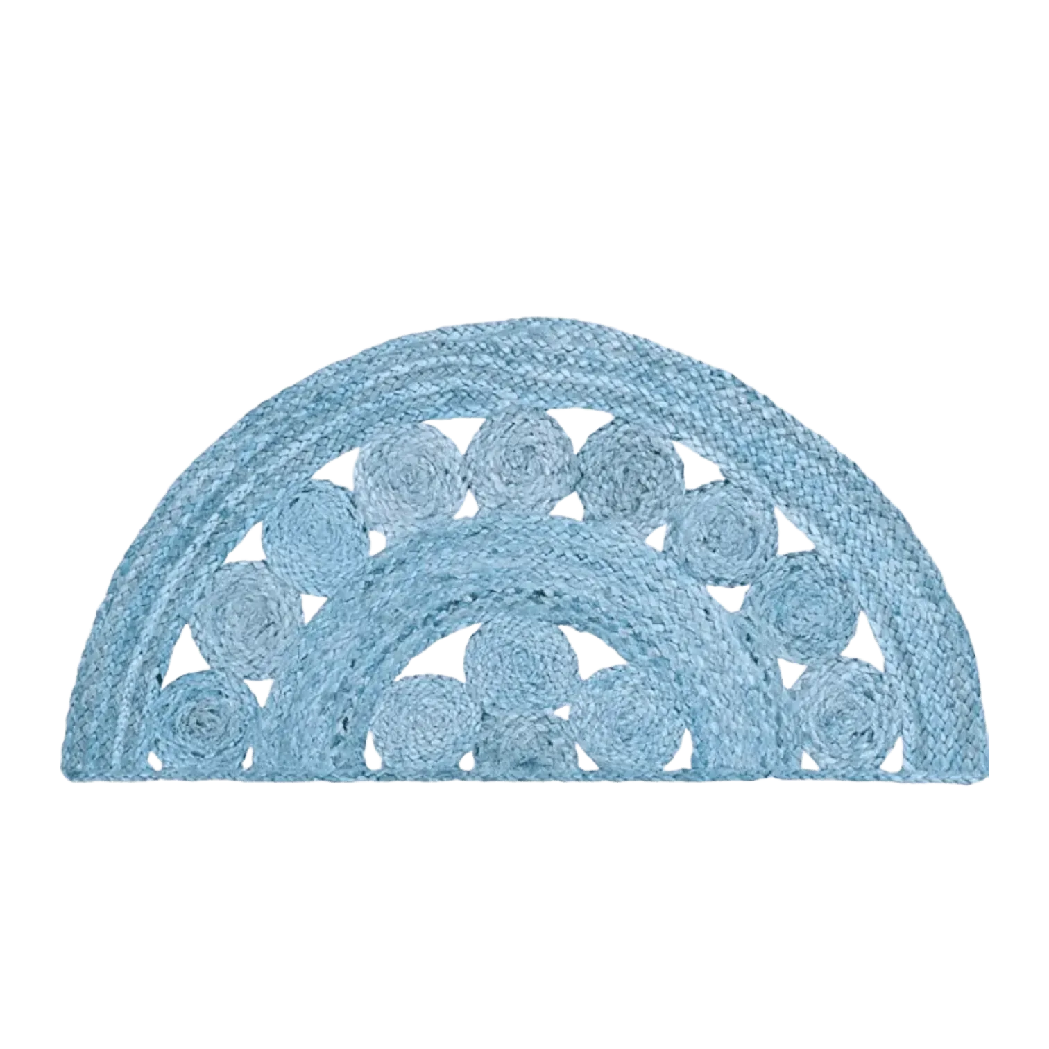 Half Circle of Life Accent Jute Rug - Blue